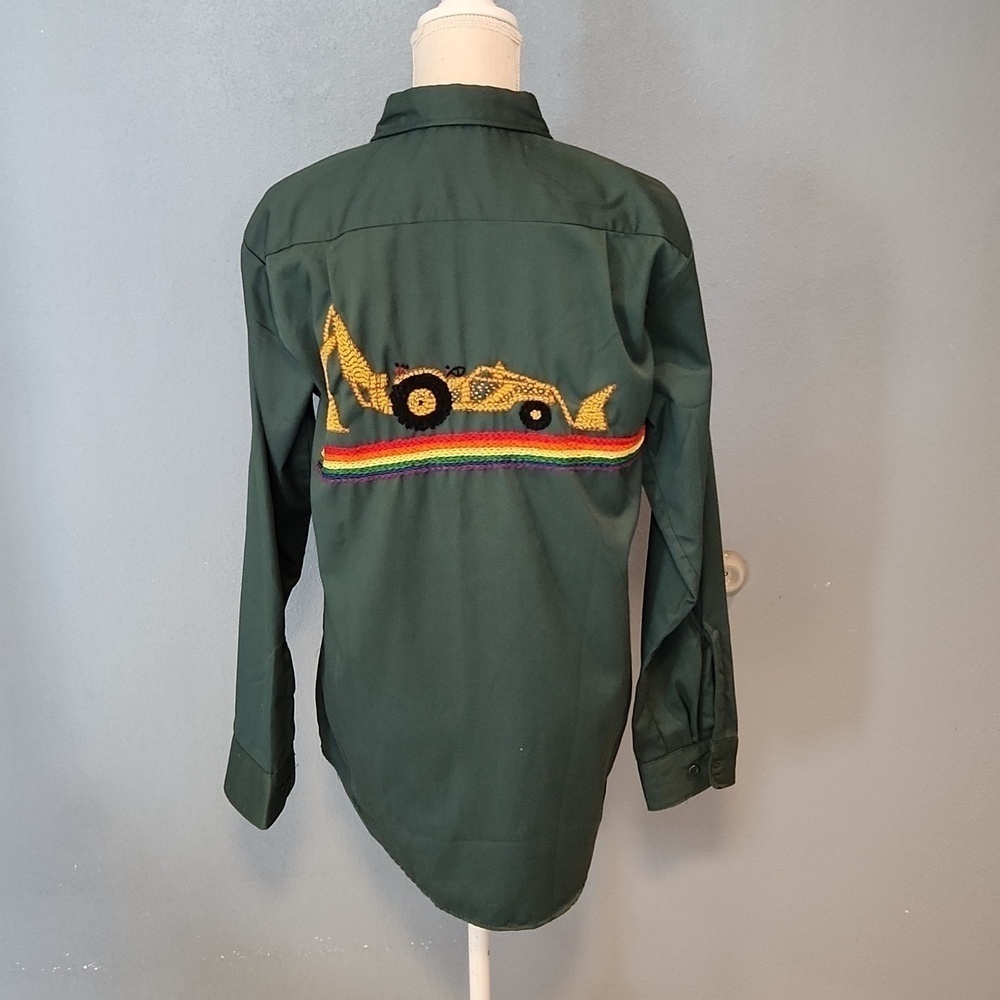 Vintage BigMac Pennprest tractor USA  embroidery long sleeve button-down…